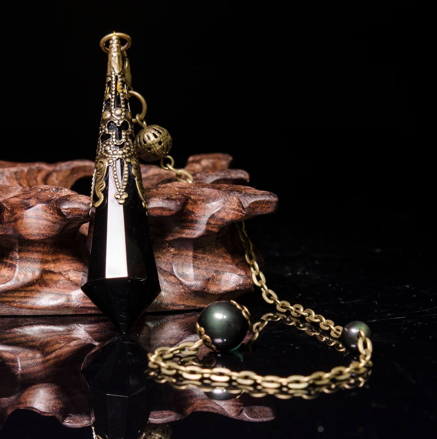 Pendule Divinatoire Obsidienne Noire