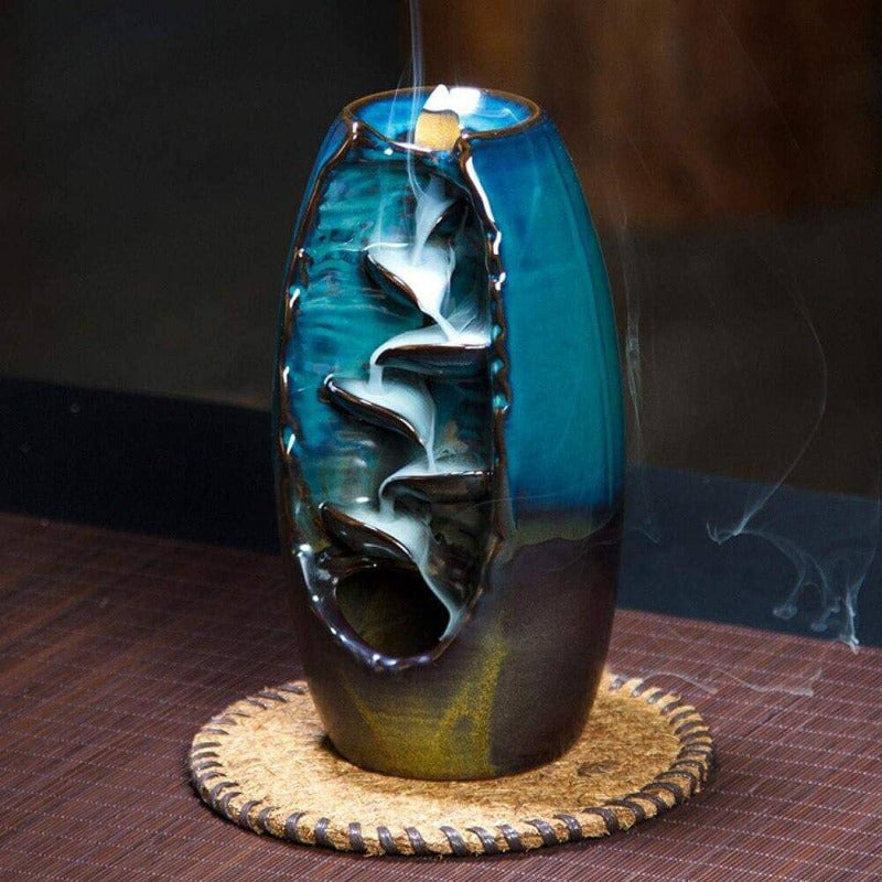 Brûle-Encens Céramique Cascade + 10 cônes d'encens offerts