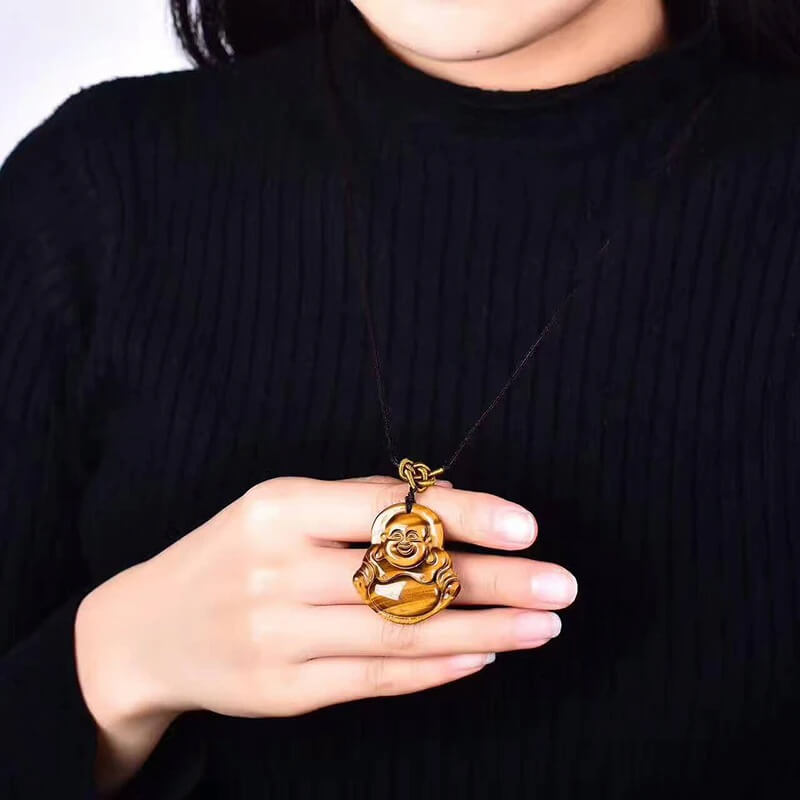 Pendentif Bouhdda Oeil de Tigre avec Chaîne