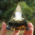 Pyramide Orgonite Quartz Rose et Obsidienne - Paix et Lumière