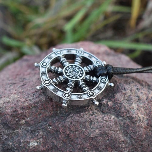 Pendentif Roue du Dharma avec Chaîne