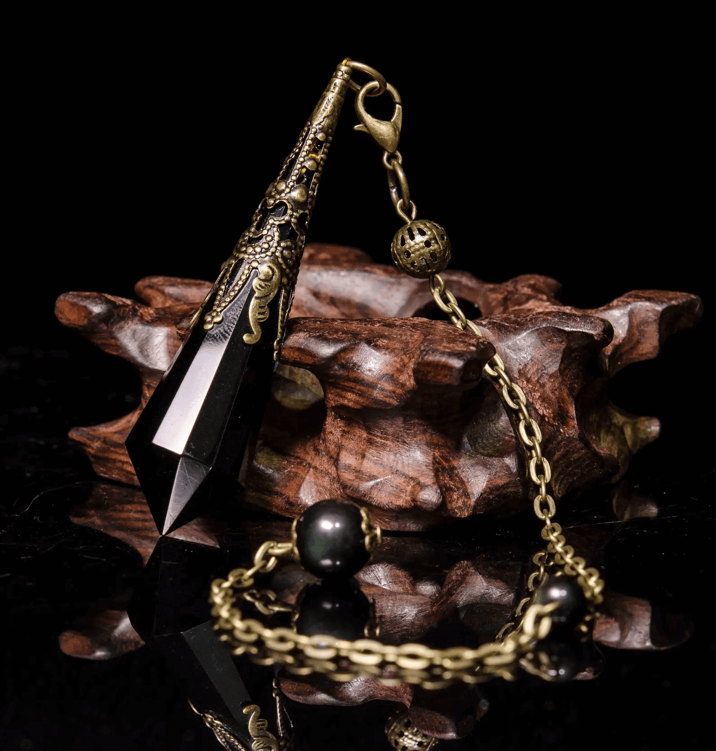 Pendule Divinatoire Obsidienne Noire
