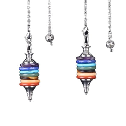 Pendule Divinatoire 7 Chakras Pierre Naturelle