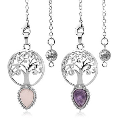 Pendule Divinatoire Arbre de Vie Pierre Naturelle