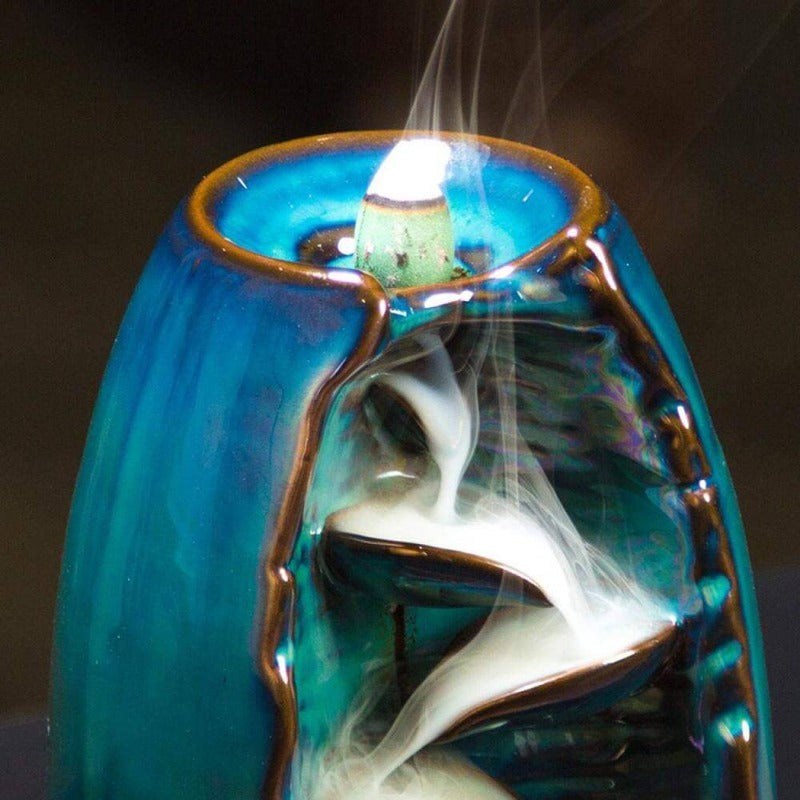 Brûle-Encens Céramique Cascade + 10 cônes d'encens offerts