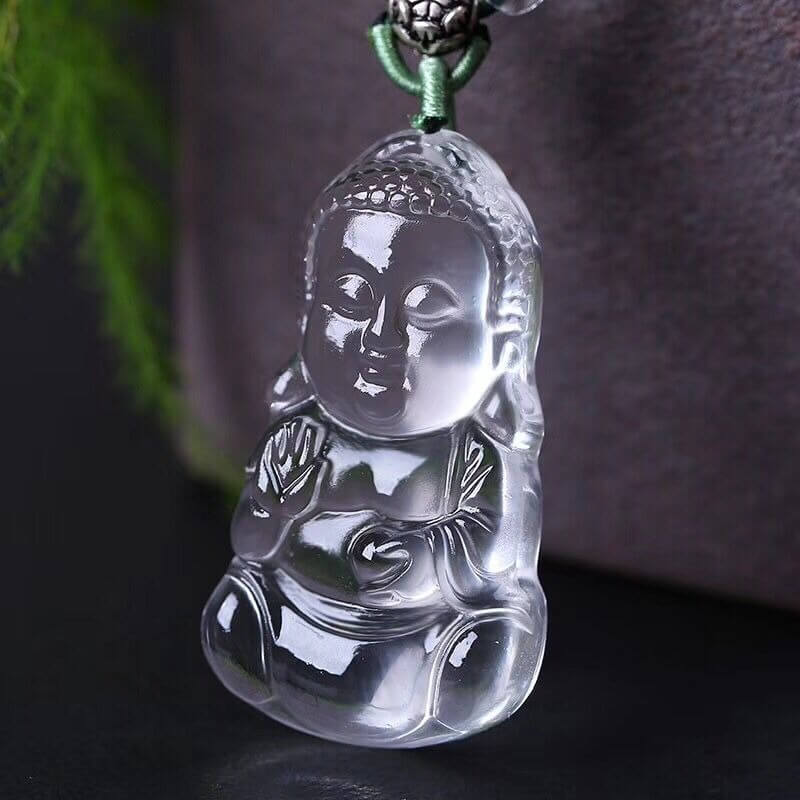 Pendentif Bouhdda Cristal de Roche avec Chaîne
