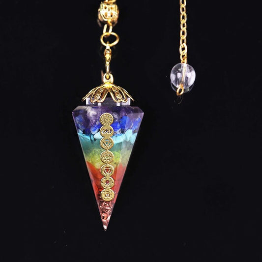 Pendule Divinatoire Orgonite 7 Chakras