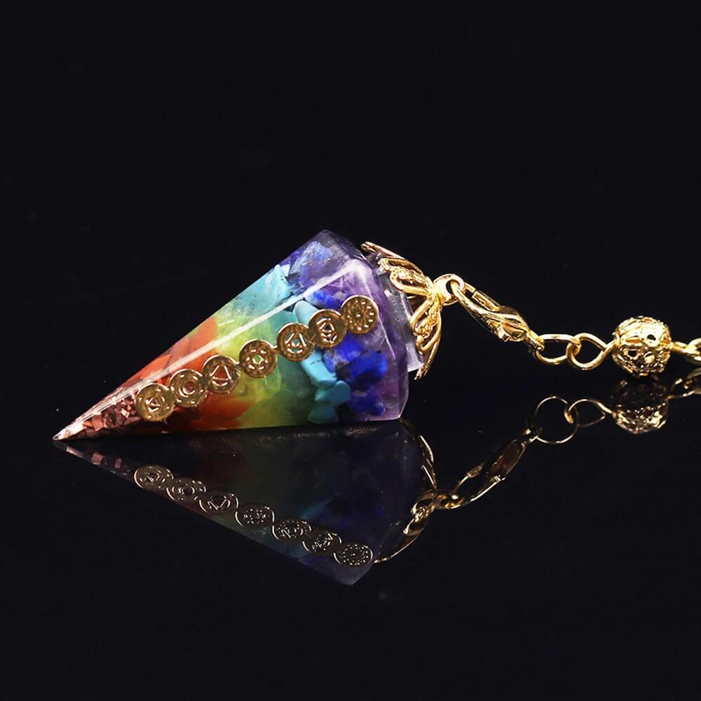 Pendule Divinatoire Orgonite 7 Chakras
