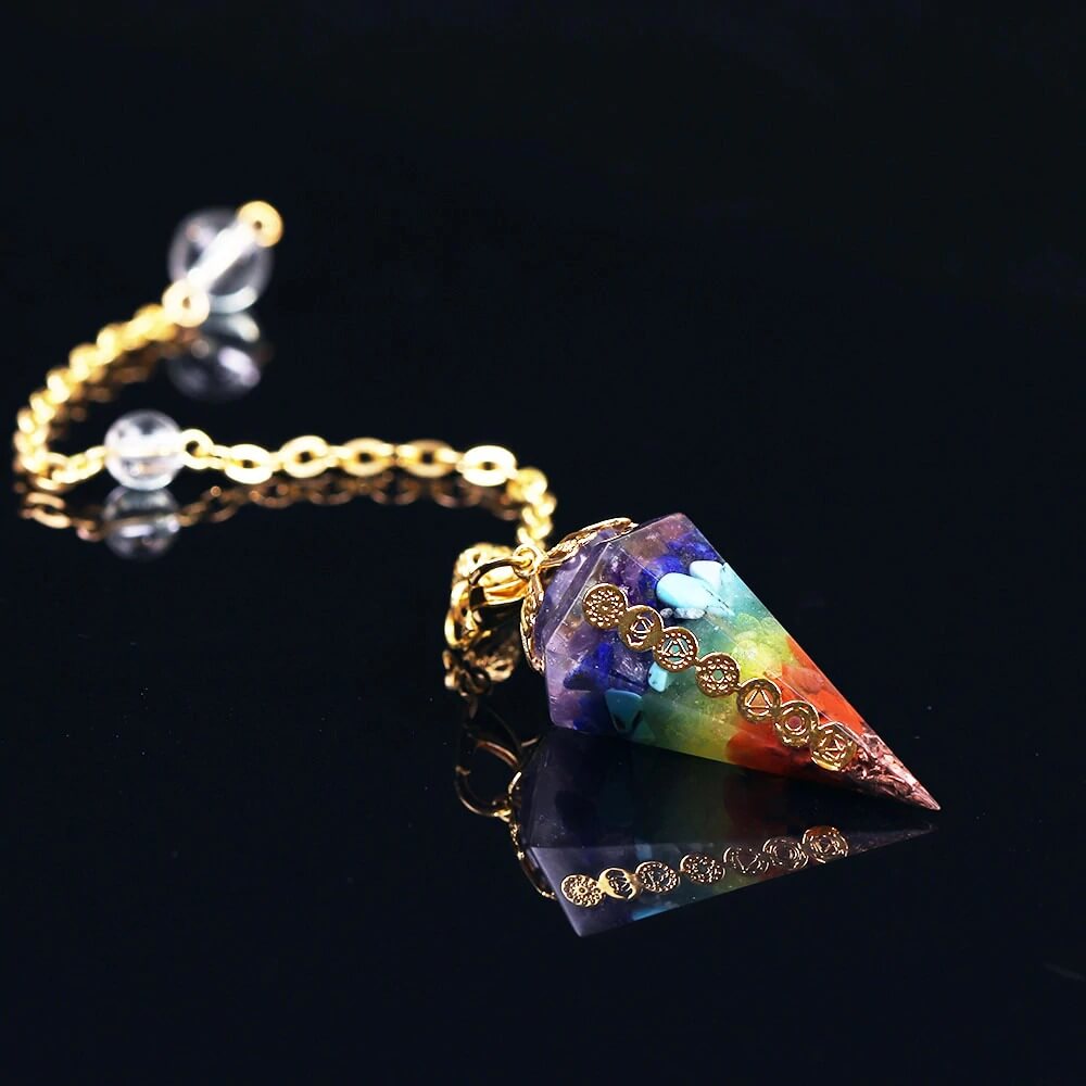 Pendule Divinatoire Orgonite 7 Chakras