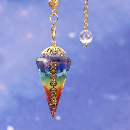 Pendule Divinatoire Orgonite 7 Chakras