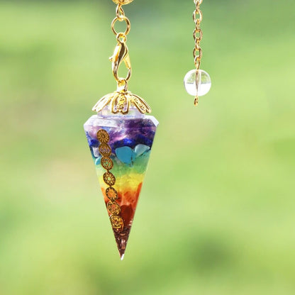 Pendule Divinatoire Orgonite 7 Chakras