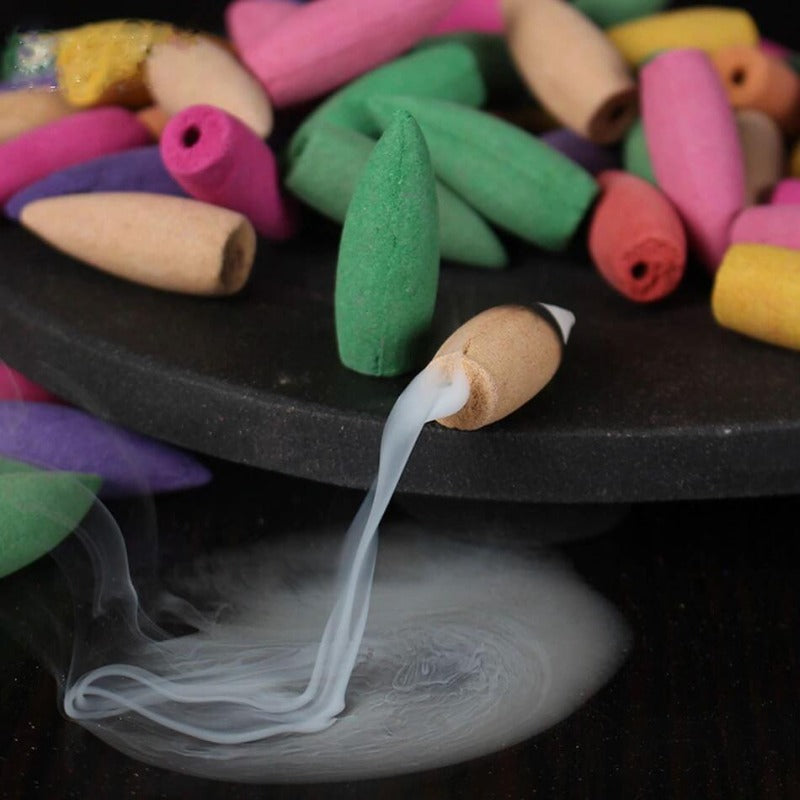 Brûle-Encens Céramique Lotus Blanc + 20 cônes d'encens offerts