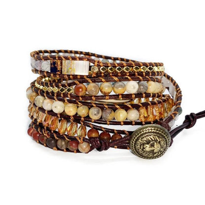 Bracelet Wrap en Agate - Équilibre et Armonie