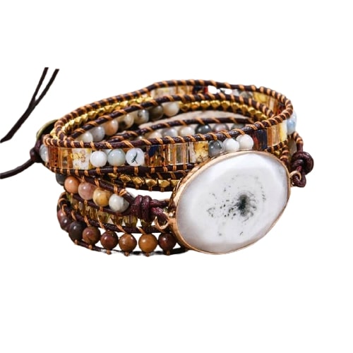 Bracelet Wrap en Agate - Équilibre et Armonie
