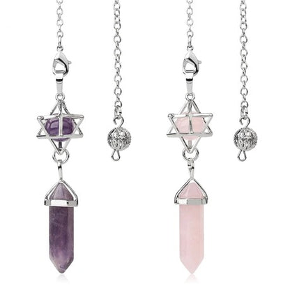Pendule Divinatoire Merkaba Pierre Naturelle