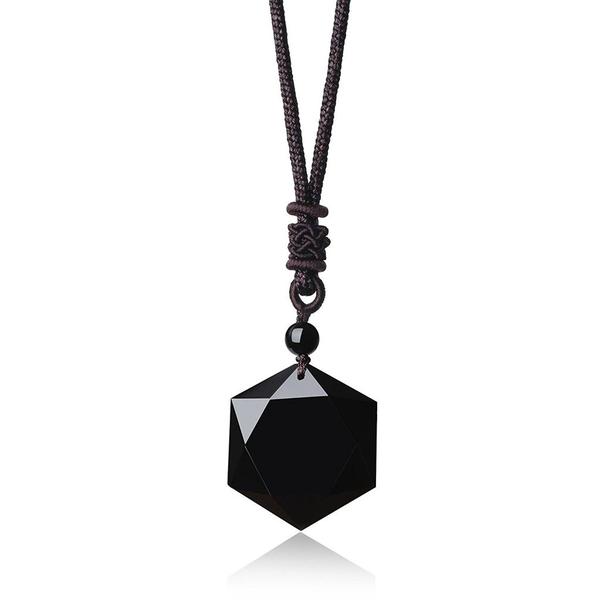 Pendentif Merkaba Obsidienne avec Chaîne