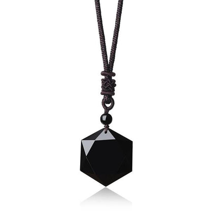 Pendentif Merkaba Obsidienne avec Chaîne