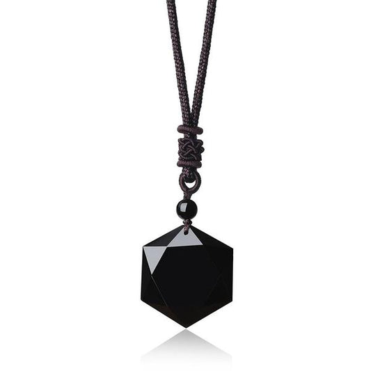 Pendentif Merkaba Obsidienne avec Chaîne