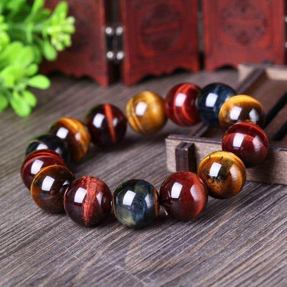 Bracelet Œil de Tigre, de Taureau et de Faucon - Protection Suprême