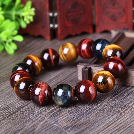 Bracelet Œil de Tigre, de Taureau et de Faucon - Protection Suprême
