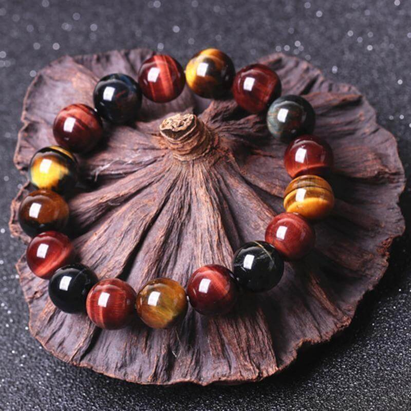 Bracelet Œil de Tigre, de Taureau et de Faucon - Protection Suprême
