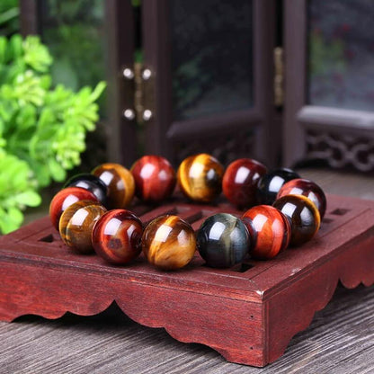 Bracelet Œil de Tigre, de Taureau et de Faucon - Protection Suprême
