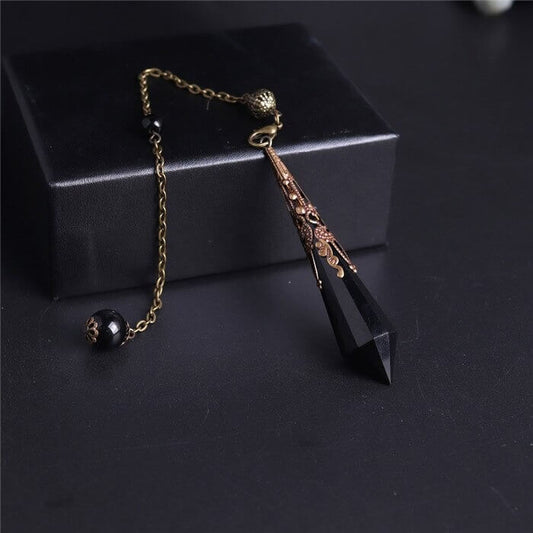 Pendule Divinatoire Obsidienne Noire