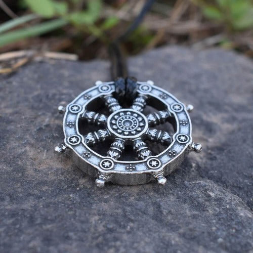 Pendentif Roue du Dharma avec Chaîne