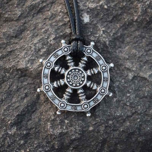 Pendentif Roue du Dharma avec Chaîne