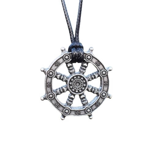 Pendentif Roue du Dharma avec Chaîne