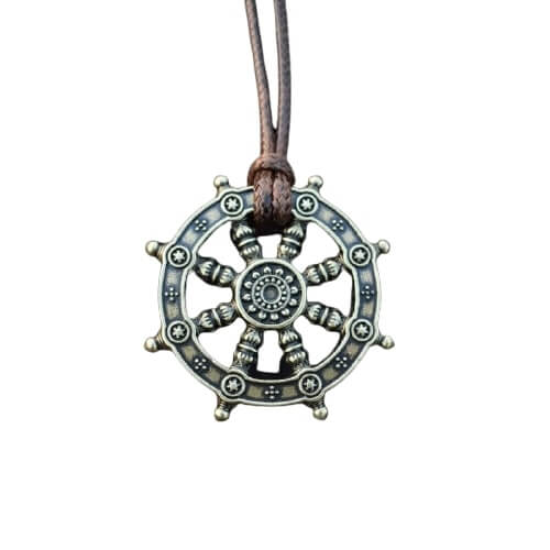 Pendentif Roue du Dharma avec Chaîne