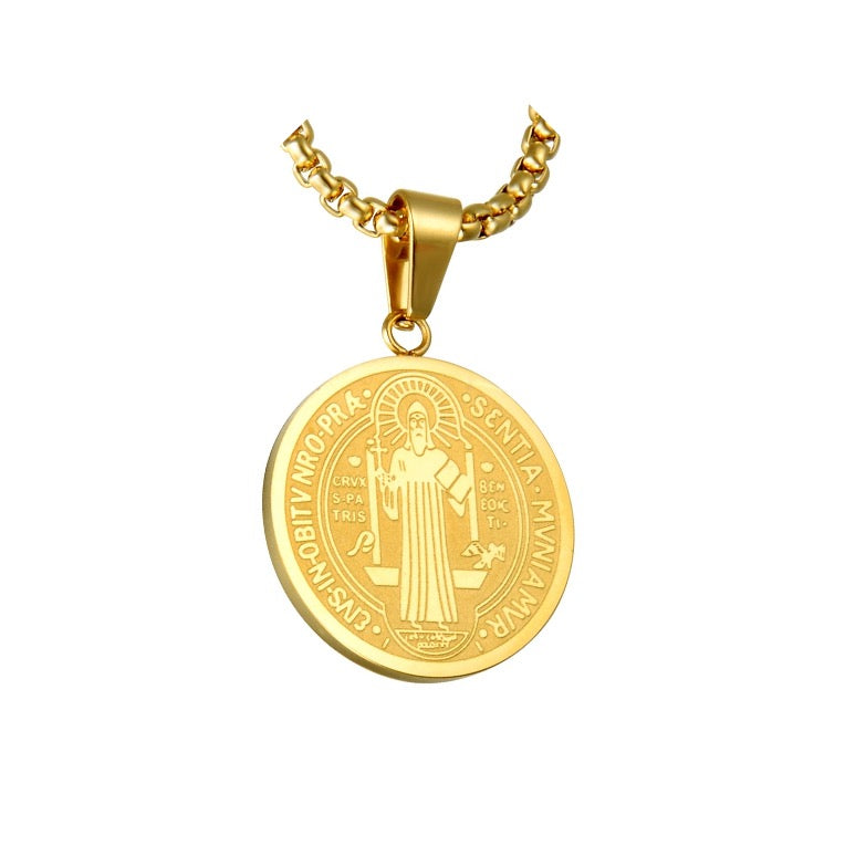 Pendentif Saint Benoît avec Chaîne